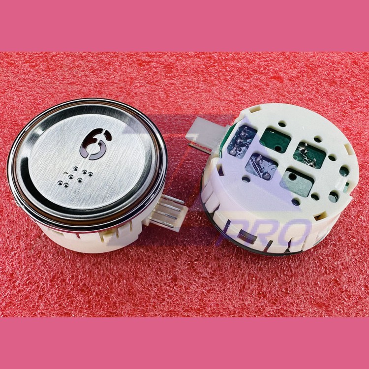 Модуль кнопочный круглый 6 красная подсветка с кодом Брайля AK-29B Sigma